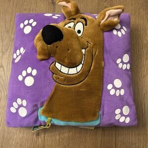 Vintage Cartoon Network Y2K Scooby Doo Embroidered Plush Pillow Purple 15 X 13